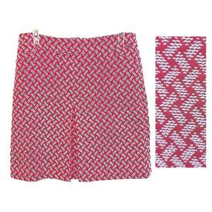 Talbots Red and White A-Line Skirt